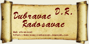 Dubravac Radosavac vizit kartica
